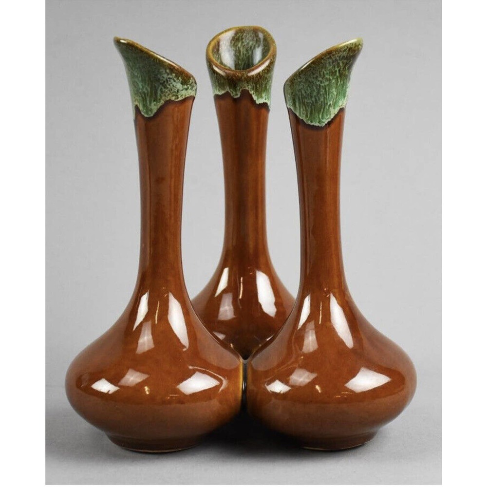 Mid Century Van Briggle Triple Gourd Bud Vase